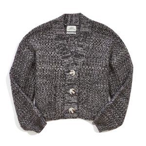 UO Smith Boxy Grey Knit Button Front Cardigan XS